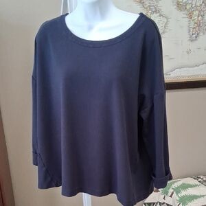 J. Jill Blue Relaxed 3/4 Sleeve Blouse